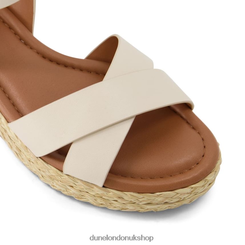 Wide Fit Woven Flatform Sandals Women N4BBPB346 Dune London Linnie Ecru