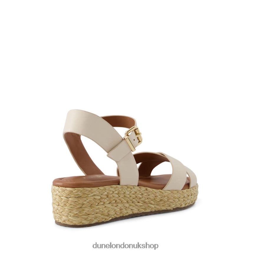 Wide Fit Woven Flatform Sandals Women N4BBPB346 Dune London Linnie Ecru