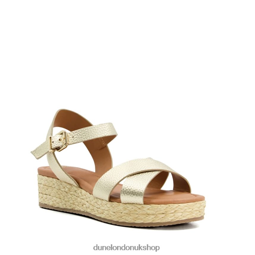 Woven Flatform Sandals Women N4BBPB521 Dune London Linnie Gold