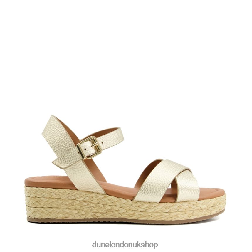 Woven Flatform Sandals Women N4BBPB521 Dune London Linnie Gold