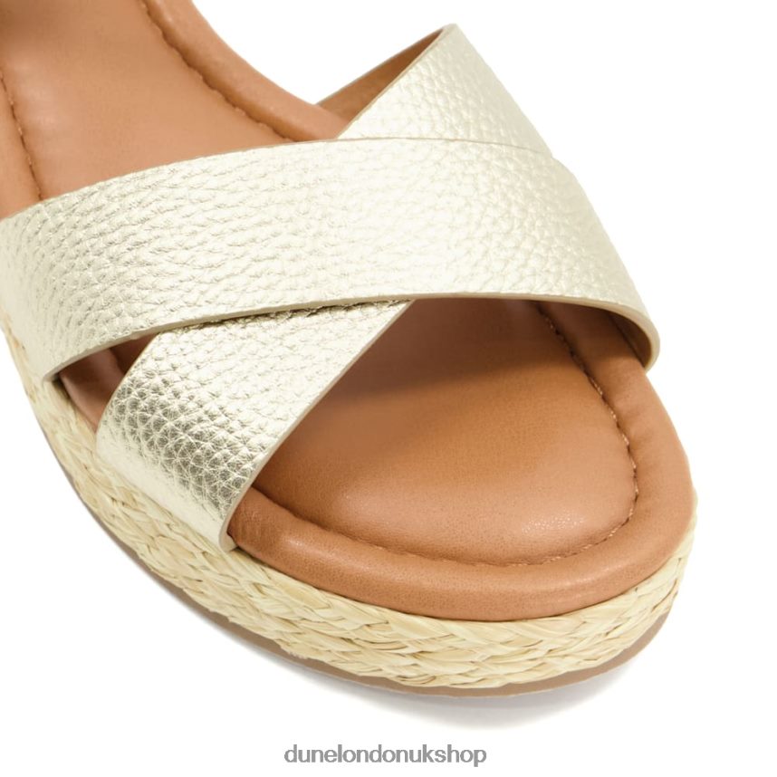 Woven Flatform Sandals Women N4BBPB521 Dune London Linnie Gold