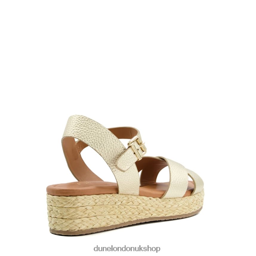 Woven Flatform Sandals Women N4BBPB521 Dune London Linnie Gold