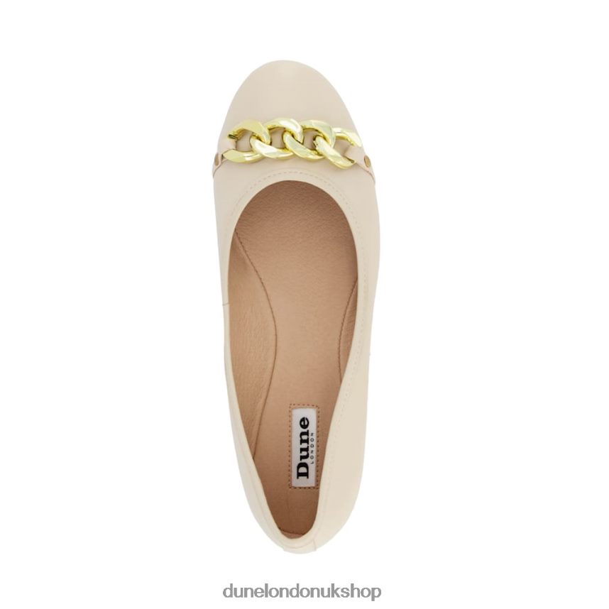 Chain Ballerina Shoes Women N4BBPB643 Dune London Haselle Ecru