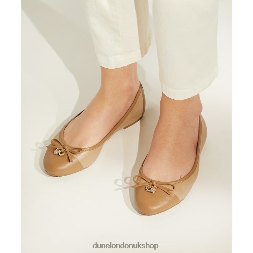 Charm-Detail Ballet Shoes Women N4BBPB629 Dune London Hallo Camel