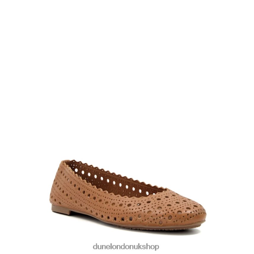 Laser-Cut-Detail Ballet Flats Women N4BBPB619 Dune London Harlows Tan