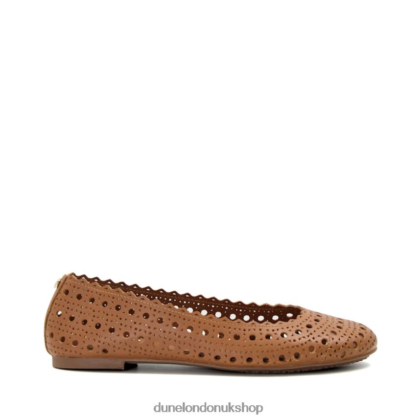 Laser-Cut-Detail Ballet Flats Women N4BBPB619 Dune London Harlows Tan