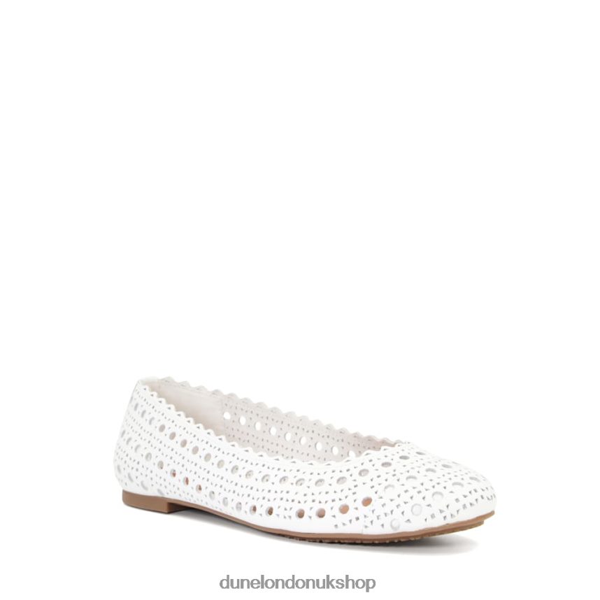 Laser-Cut-Detail Ballet Flats Women N4BBPB672 Dune London Harlows White