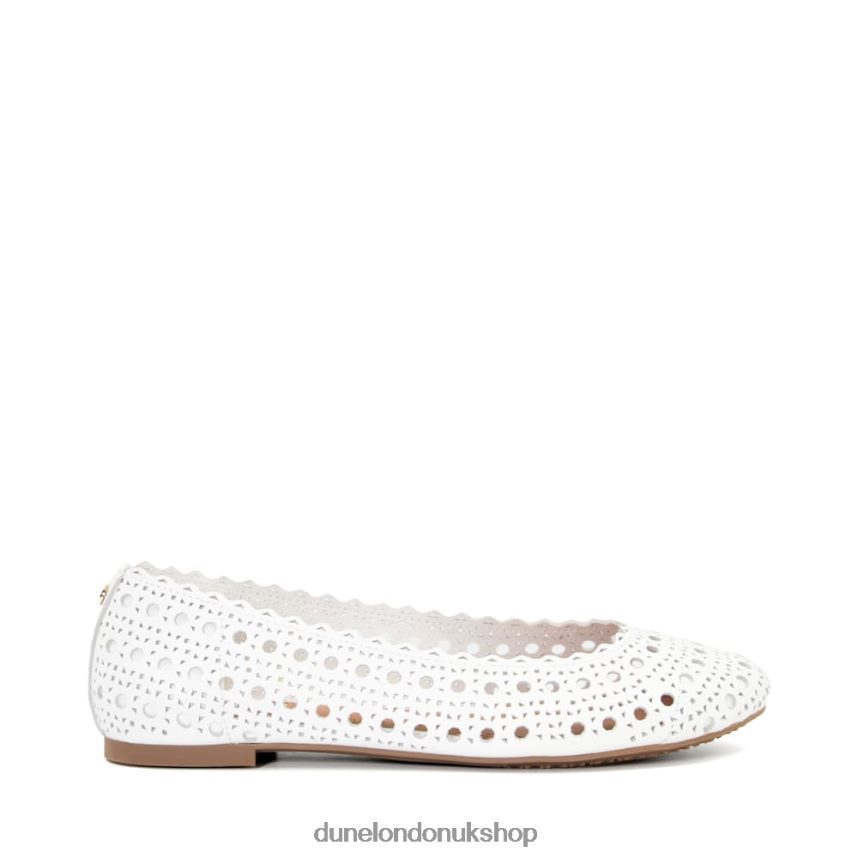 Laser-Cut-Detail Ballet Flats Women N4BBPB672 Dune London Harlows White