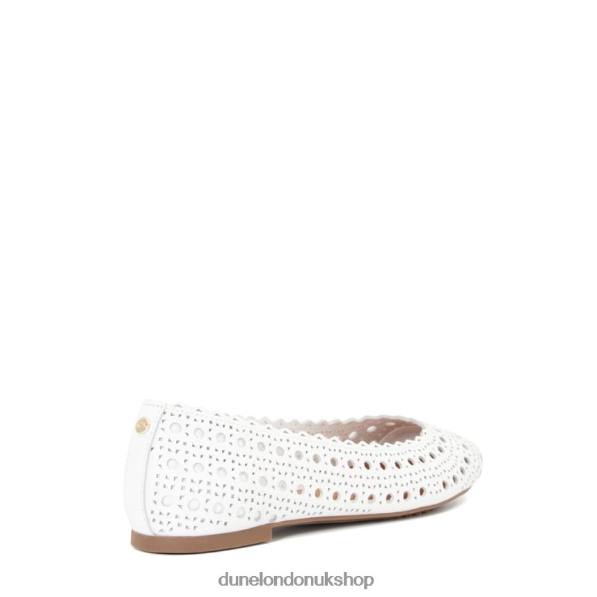 Laser-Cut-Detail Ballet Flats Women N4BBPB672 Dune London Harlows White