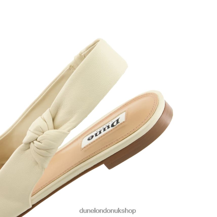 Leather Flat Slingback Ballet Shoes Women N4BBPB135 Dune London Heighten Ecru