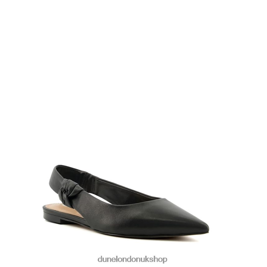 Leather Flat Slingback Ballet Shoes Women N4BBPB151 Dune London Heighten Black