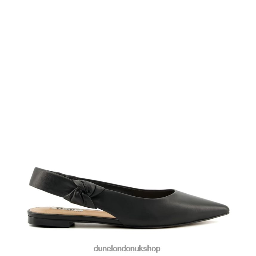 Leather Flat Slingback Ballet Shoes Women N4BBPB151 Dune London Heighten Black