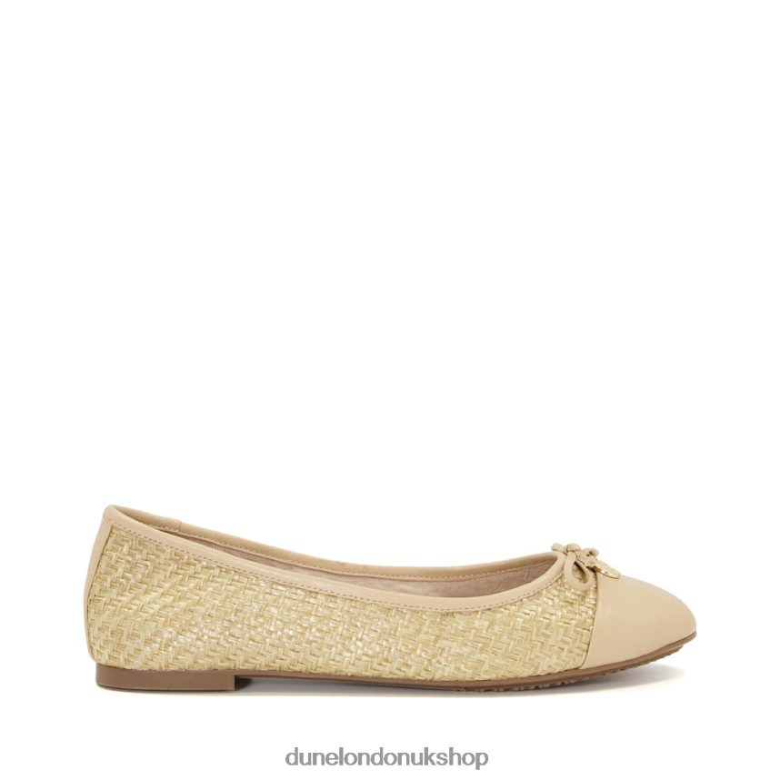 Raffia-Woven Ballerina Shoes Women N4BBPB585 Dune London Hallo Natural