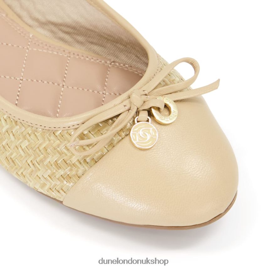 Raffia-Woven Ballerina Shoes Women N4BBPB585 Dune London Hallo Natural