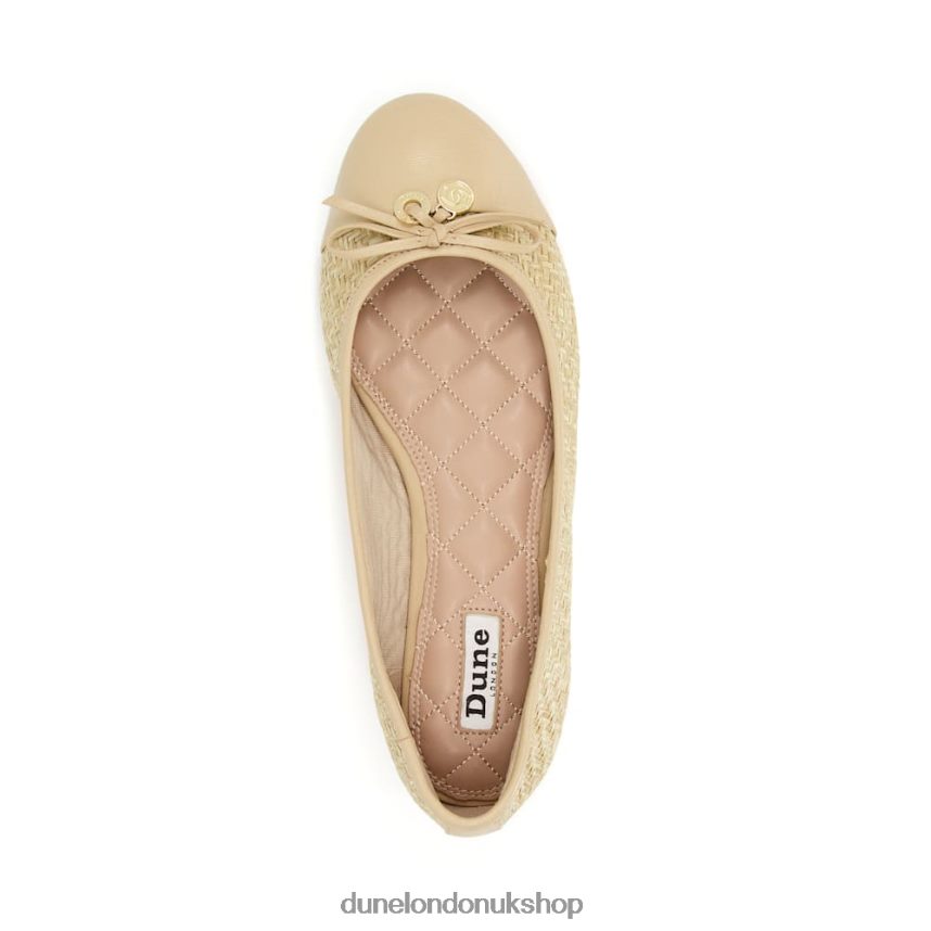 Raffia-Woven Ballerina Shoes Women N4BBPB585 Dune London Hallo Natural