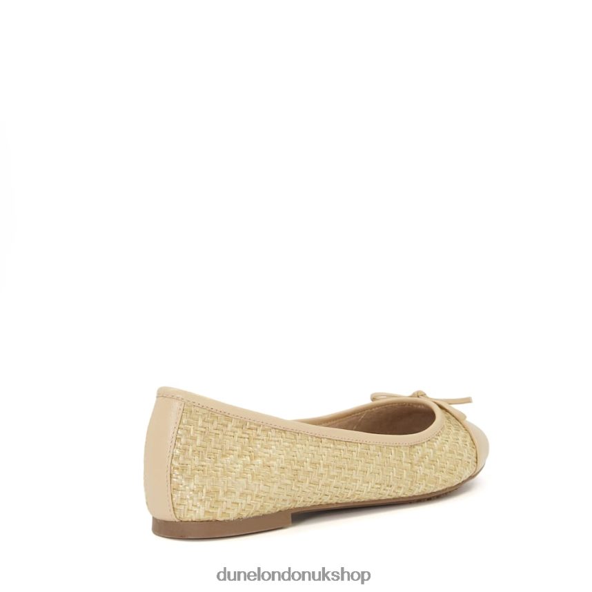 Raffia-Woven Ballerina Shoes Women N4BBPB585 Dune London Hallo Natural