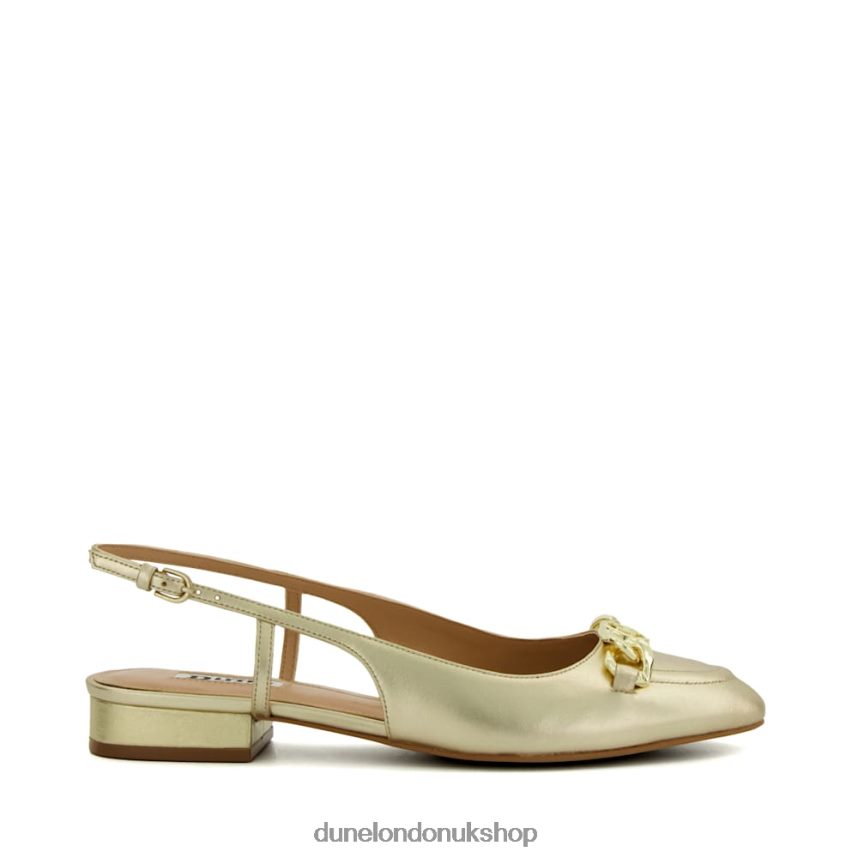 Snaffle-Trim Flat Slingback Pumps Women N4BBPB60 Dune London Hippity Gold