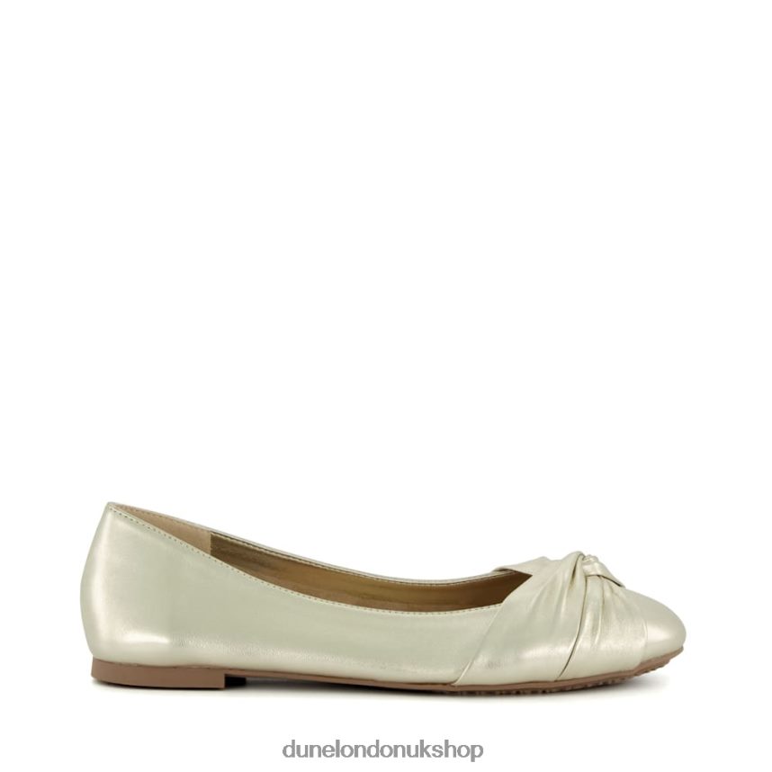 Twist Front Ballet Flats Women N4BBPB460 Dune London Hanson Gold