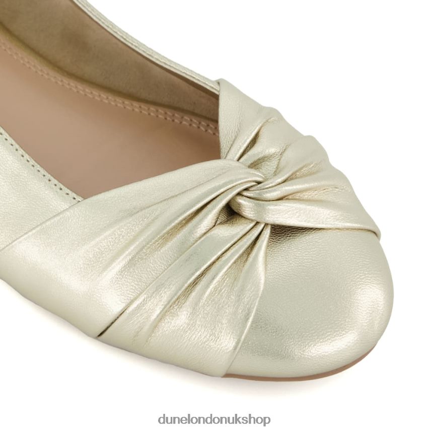 Twist Front Ballet Flats Women N4BBPB460 Dune London Hanson Gold