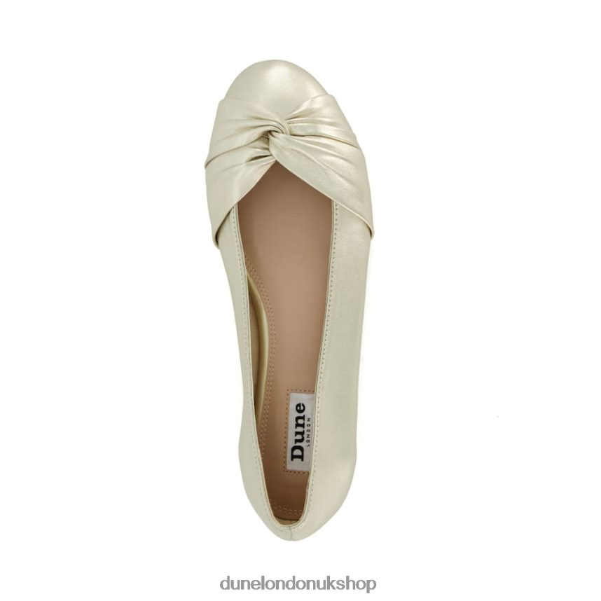 Twist Front Ballet Flats Women N4BBPB460 Dune London Hanson Gold