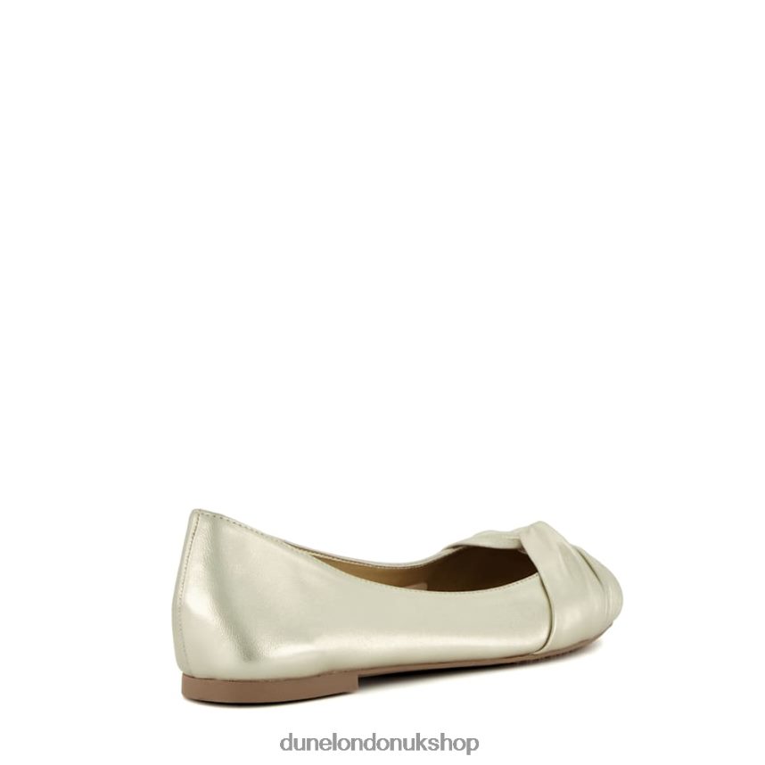 Twist Front Ballet Flats Women N4BBPB460 Dune London Hanson Gold