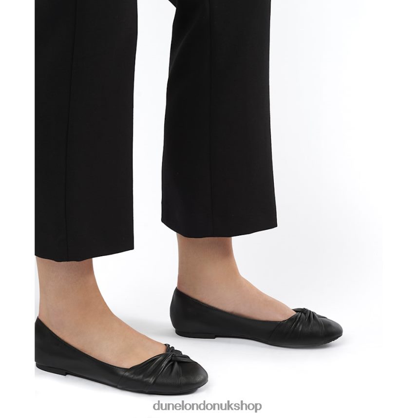 Twist Front Ballet Flats Women N4BBPB530 Dune London Hanson Black