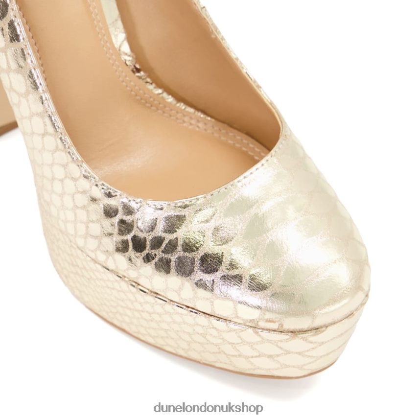 Ankle-Strap Metallic-Leather Platform Courts Women N4BBPB268 Dune London Artist Gold