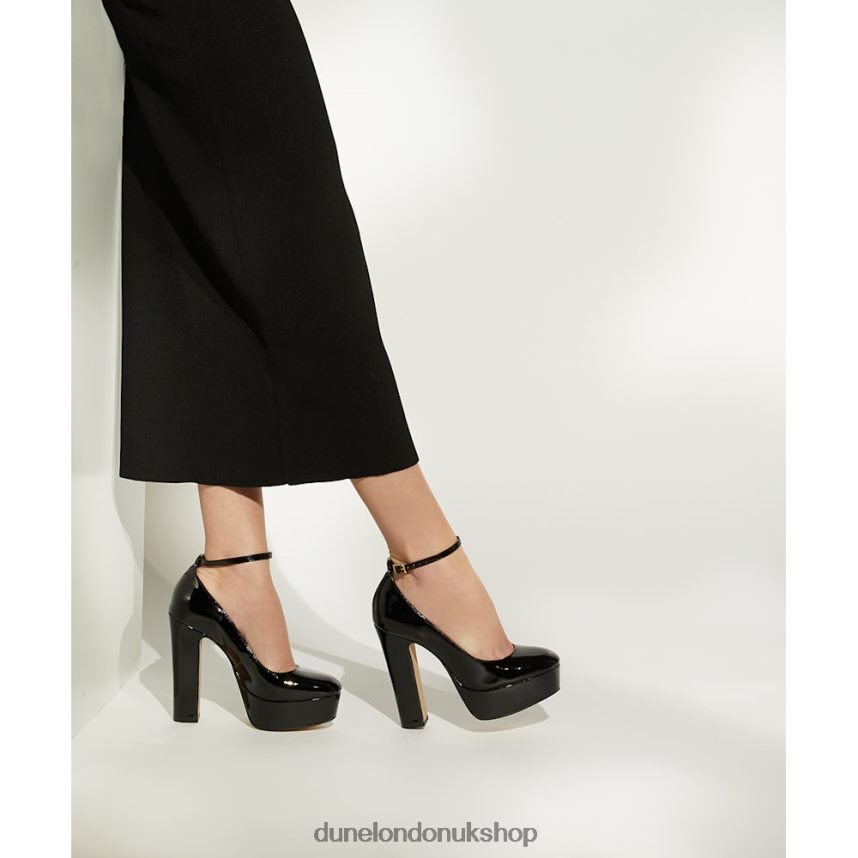 Ankle-Strap Patent-Leather Platform Courts Women N4BBPB491 Dune London Artist Black