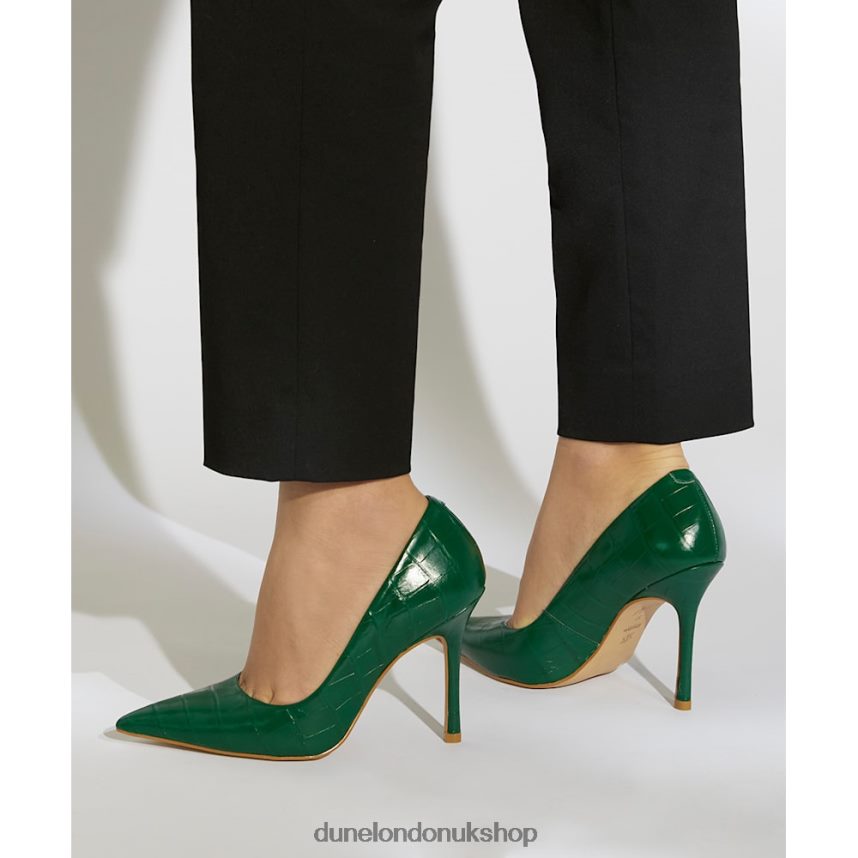 Croc Court Heels Women N4BBPB560 Dune London Bento Green