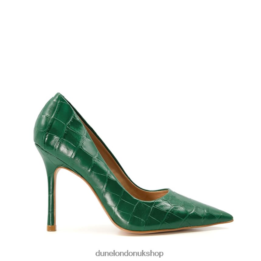 Croc Court Heels Women N4BBPB560 Dune London Bento Green