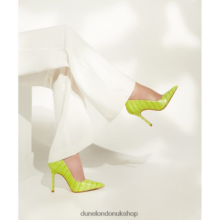 Croc Court Heels Women N4BBPB73 Dune London Bento Lime Green