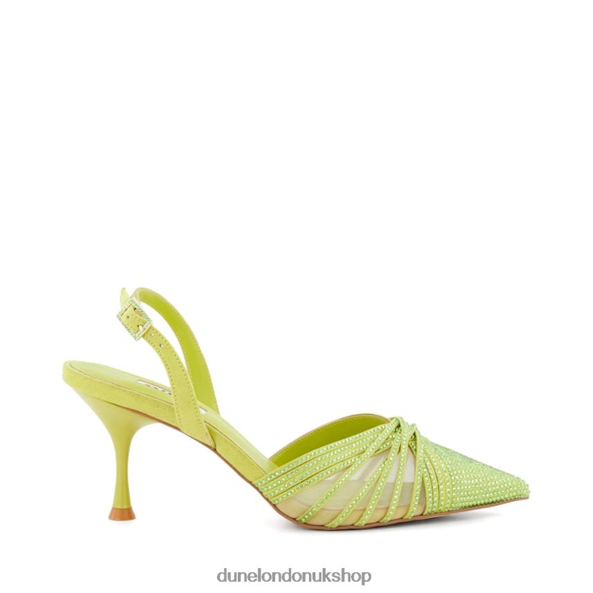 Diamante-Mesh Slingback Court Shoes Women N4BBPB28 Dune London Cloudia Lime