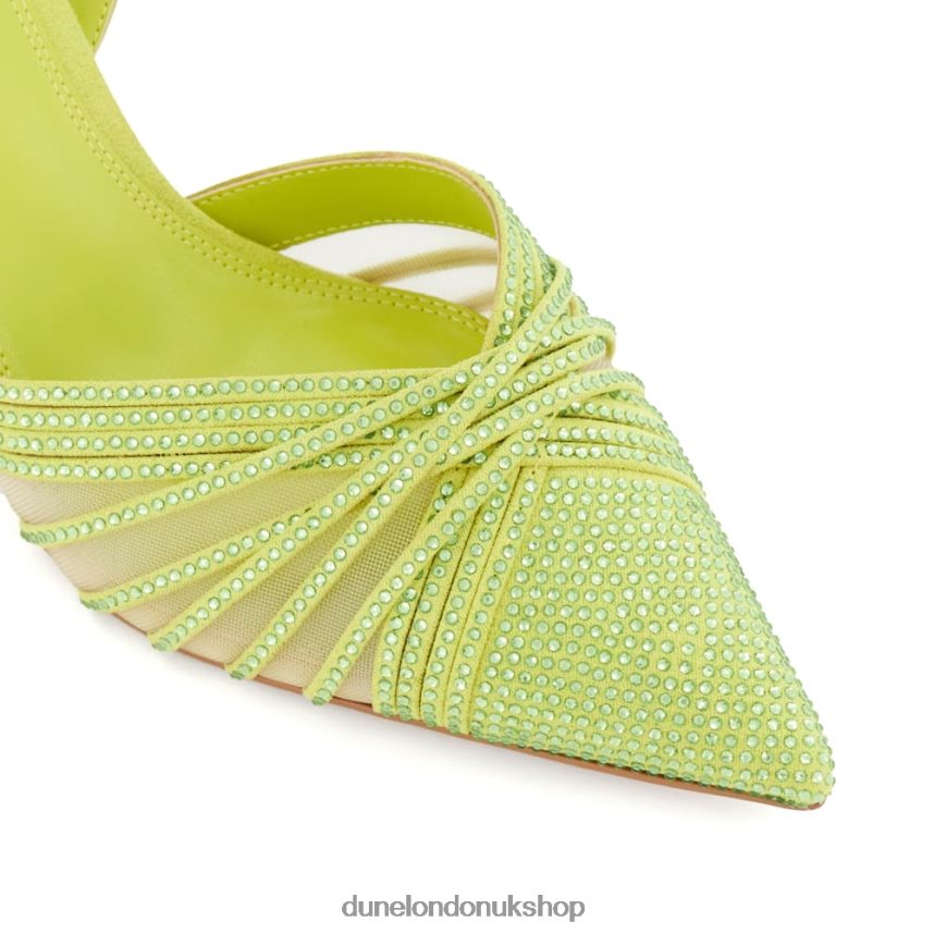 Diamante-Mesh Slingback Court Shoes Women N4BBPB28 Dune London Cloudia Lime