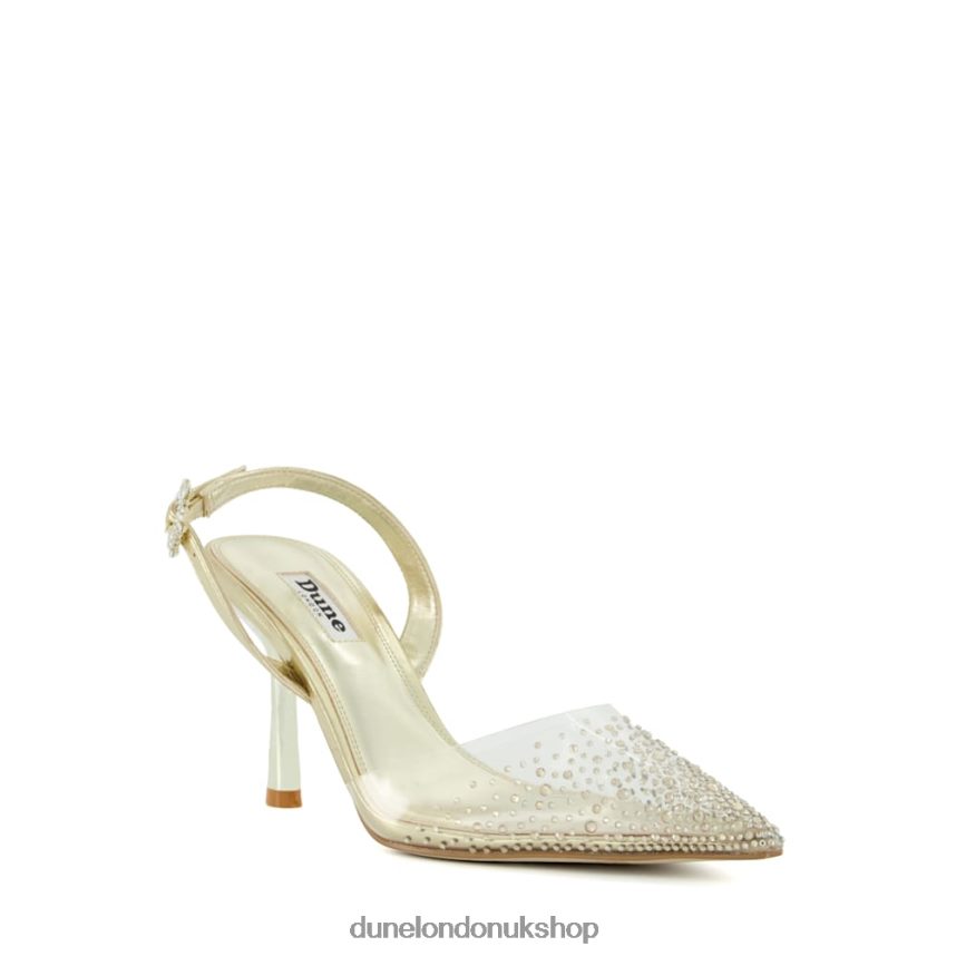 Diamante Vinyl Slingback Court Shoes Women N4BBPB465 Dune London Central Gold