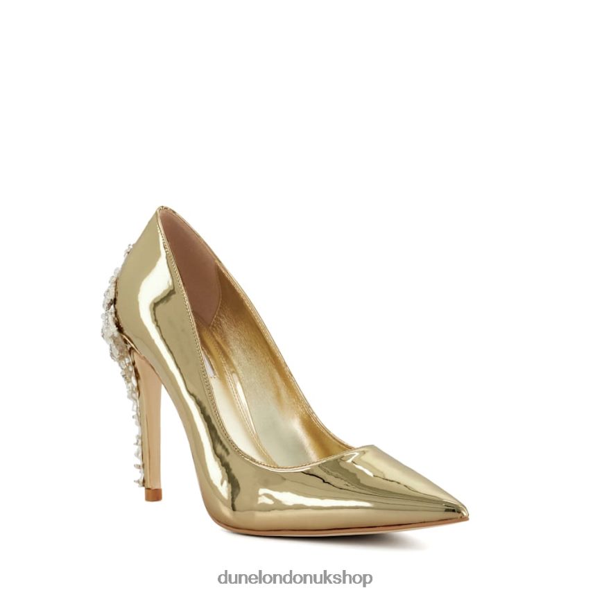 Enamel-Stiletto Metallic Courts Women N4BBPB43 Dune London Audley Gold