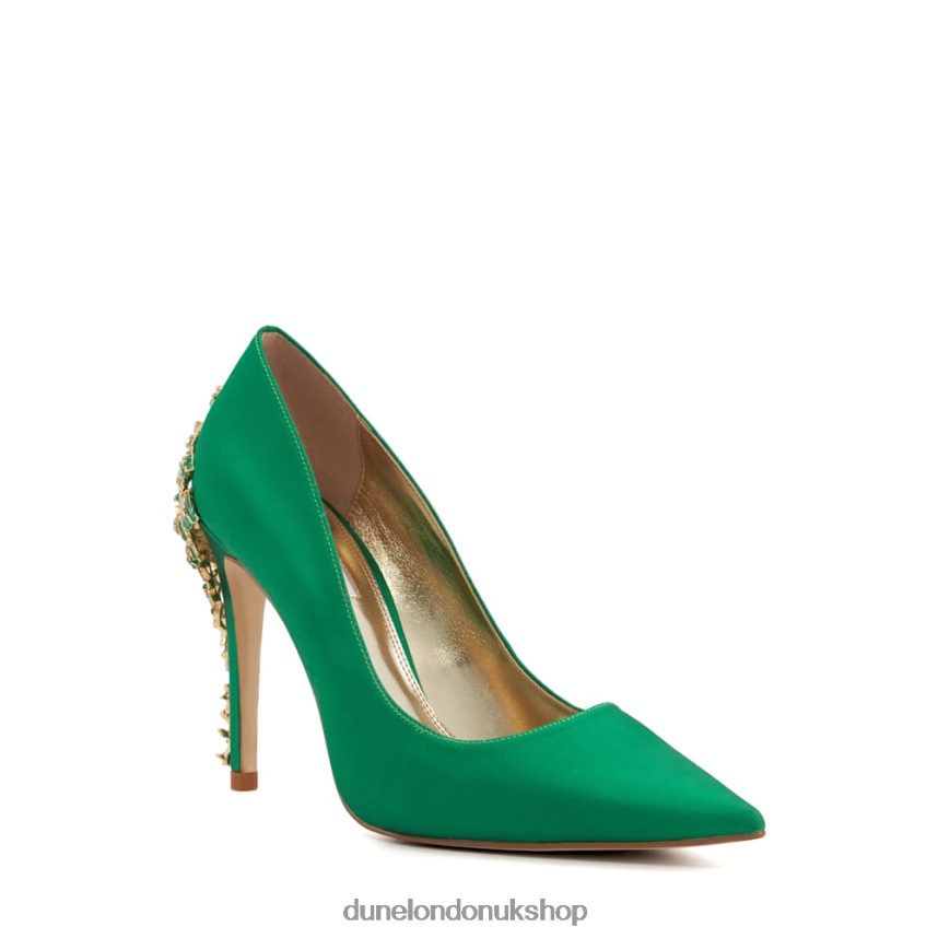 Enamel-Stiletto Satin Courts Women N4BBPB445 Dune London Audley Green - Click Image to Close