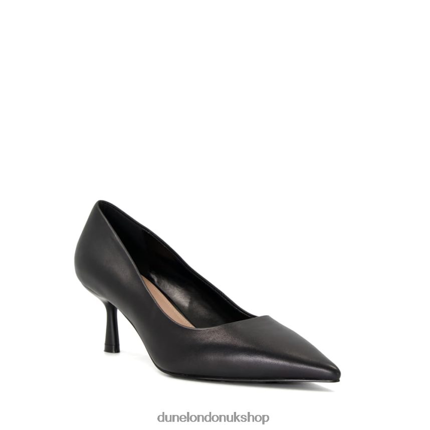 Flare-Heel Court Shoes Women N4BBPB180 Dune London Angelina Black - Click Image to Close