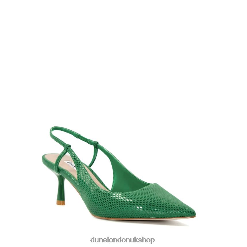 Flare-Heel Court Shoes Women N4BBPB592 Dune London Clip Green - Click Image to Close