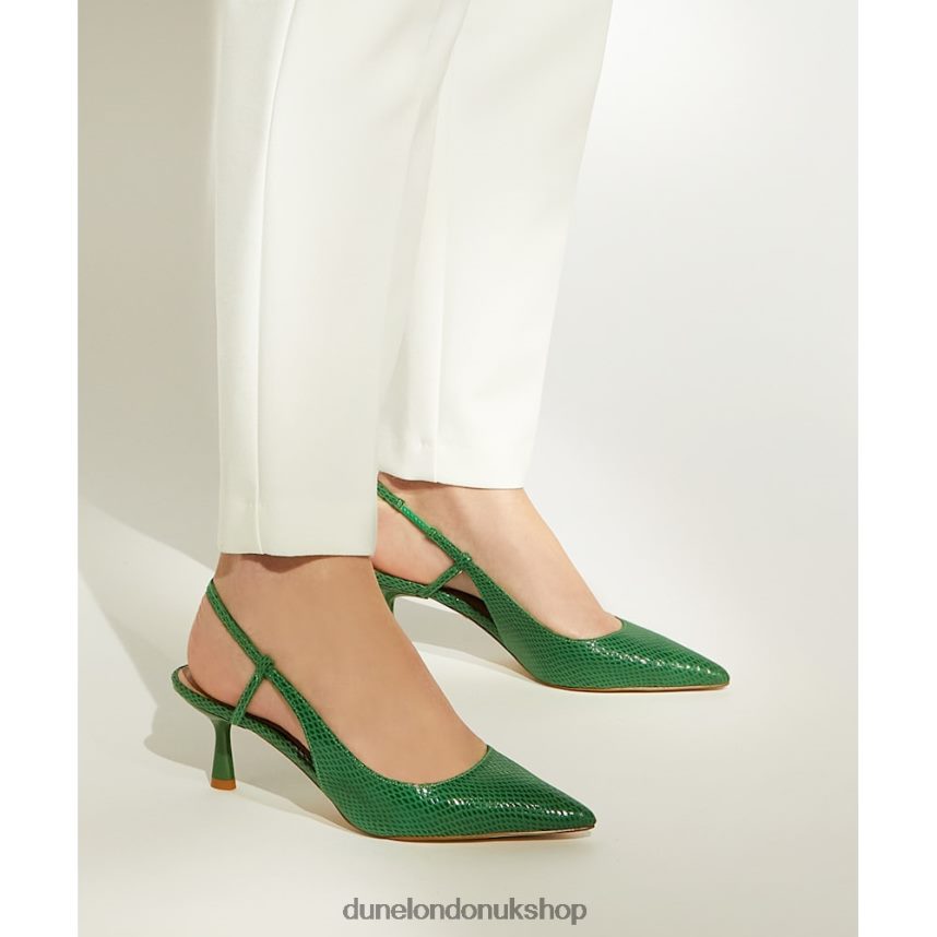 Flare-Heel Court Shoes Women N4BBPB592 Dune London Clip Green