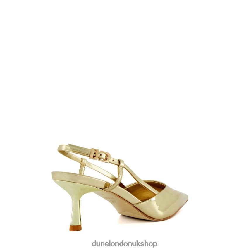 Flare-Heel Slingback Court Shoes Women N4BBPB455 Dune London Classify Gold