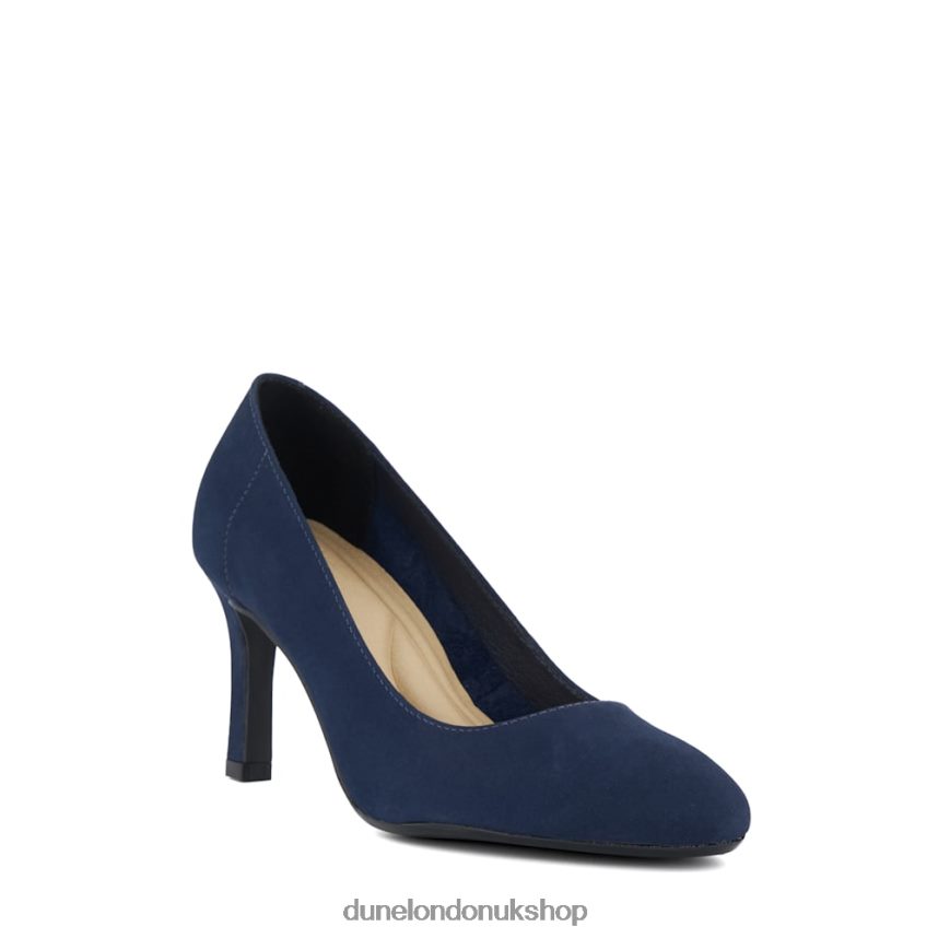 Heeled Court Shoes Women N4BBPB213 Dune London Adele Navy - Click Image to Close