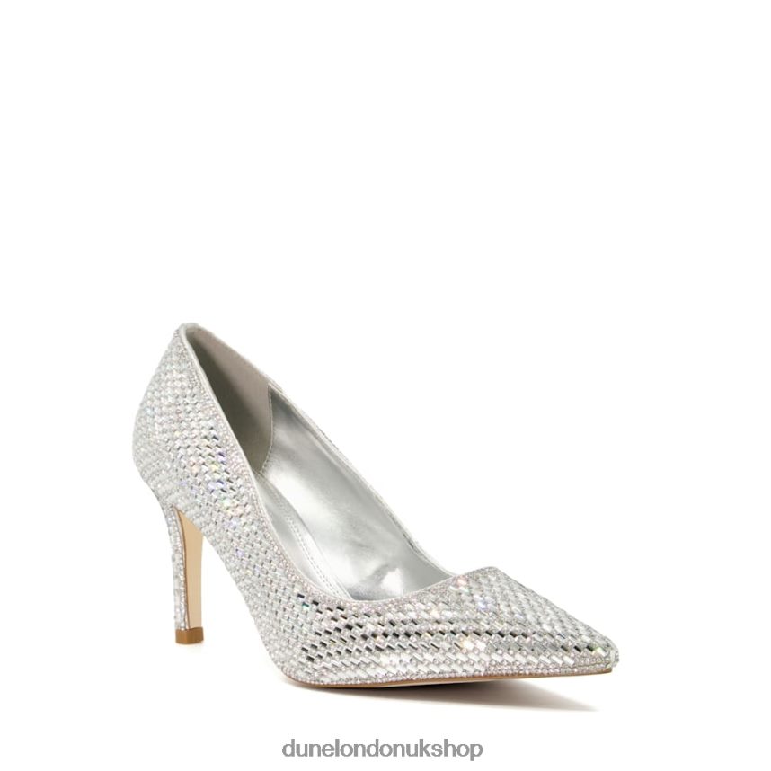 Jewel Embellished Stiletto Heel Court Shoes Women N4BBPB571 Dune London Blinding Silver