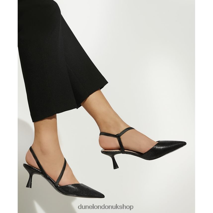 Matte-Flared-Heel Court Shoes Women N4BBPB234 Dune London Citrus Black