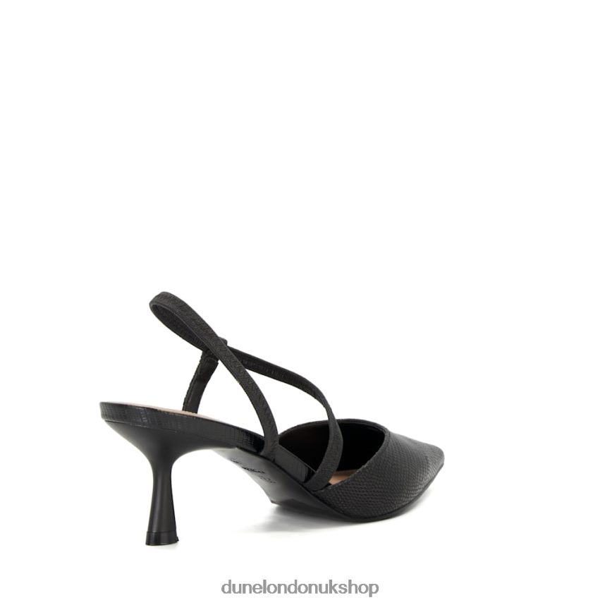 Matte-Flared-Heel Court Shoes Women N4BBPB234 Dune London Citrus Black