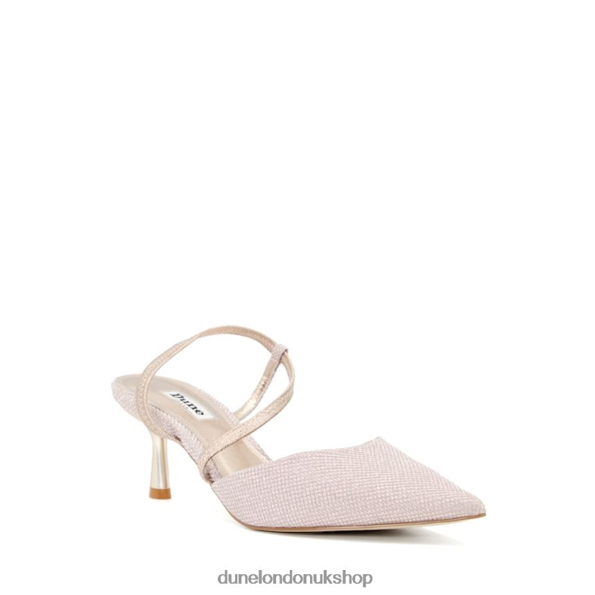 Matte-Flared-Heel Court Shoes Women N4BBPB237 Dune London Citrus Rose Gold