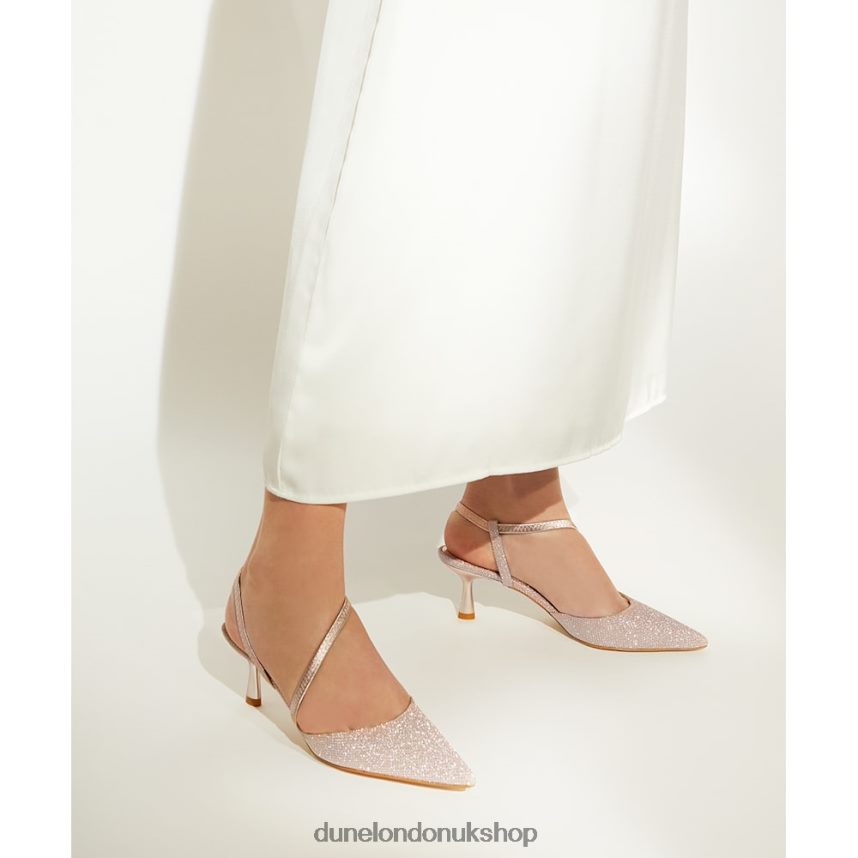 Matte-Flared-Heel Court Shoes Women N4BBPB237 Dune London Citrus Rose Gold