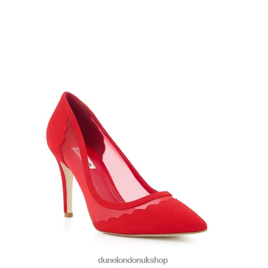 Mesh Detail Court Shoes Women N4BBPB610 Dune London Bayla Red - Click Image to Close