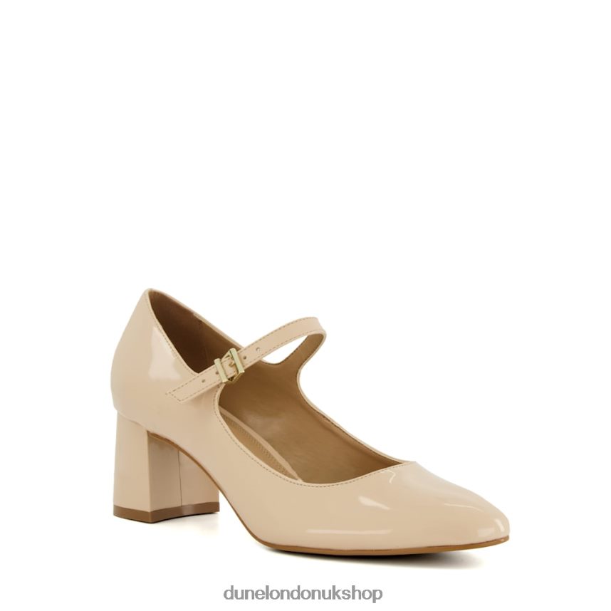 Patent Block-Heel Mary Jane Courts Women N4BBPB91 Dune London Alenna Nude - Click Image to Close