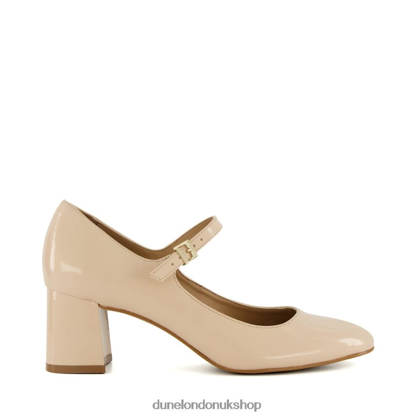 Patent Block-Heel Mary Jane Courts Women N4BBPB91 Dune London Alenna Nude