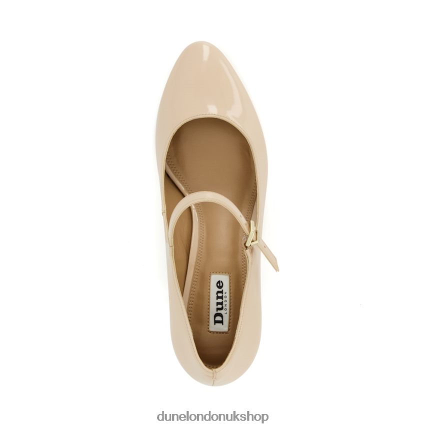 Patent Block-Heel Mary Jane Courts Women N4BBPB91 Dune London Alenna Nude